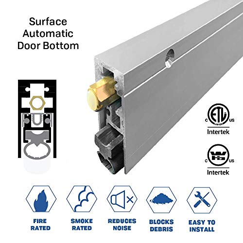 Surface Automatic/Fire Rated/Heavy Duty Door Bottom with Closed Cell Rubber Extrusion (7563CA), SMS #8 x 1-1/2'' Supplied, (29/32'' W x 1-29/32'' H x 48'' L)