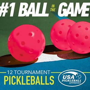 Franklin Sports Outdoor Pickleballs - X-40 Pickleball Balls USA (USAPA) Approved 12 Pack Outside Pink US Open Ball