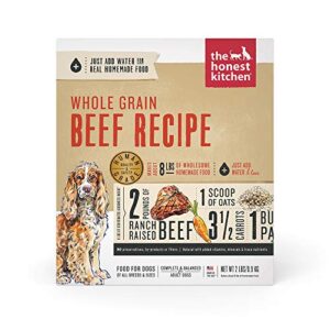 the honest kitchen dehydrated whole grain beef dog food, 2 lb box