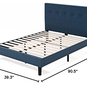 ZINUS Omkaram Upholstered Platform Bed Frame / Mattress Foundation / Wood Slat Support / No Box Spring Needed / Easy Assembly, Full