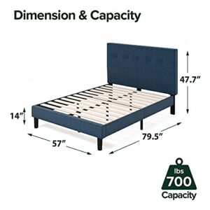 ZINUS Omkaram Upholstered Platform Bed Frame / Mattress Foundation / Wood Slat Support / No Box Spring Needed / Easy Assembly, Full