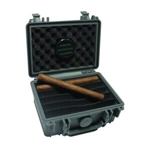 F.e.s.s. Armour Waterproof Crushproof Air Tight Floats On Water Grey Travel Cigar Humidor Capacity 10-15 Cigars