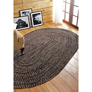 Better Trends Chenille Tweed Braid Collection is Durable and Stain Resistant Reversible Indoor Area Utility Rug 100% Polyester in Vibrant Colors, 22" x 40" Oval, Black & Gray