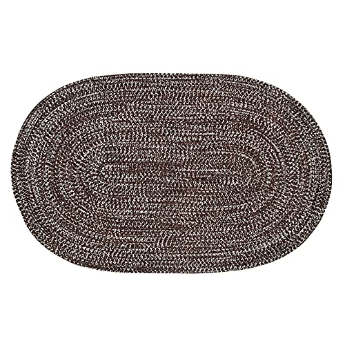 Better Trends Chenille Tweed Braid Collection is Durable and Stain Resistant Reversible Indoor Area Utility Rug 100% Polyester in Vibrant Colors, 22" x 40" Oval, Black & Gray