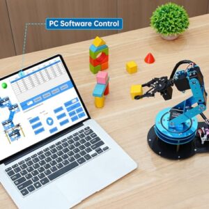 LewanSoul Robotic Arm Kit 6DOF Programming Robot Arm with Handle PC Software and APP Control with Tutorial