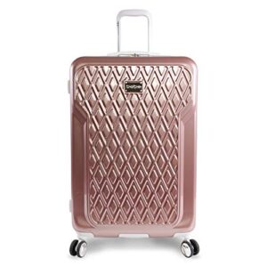 bebe women's luggage stella 29" hardside check in spinner, telescoping handles, rose gold, one size