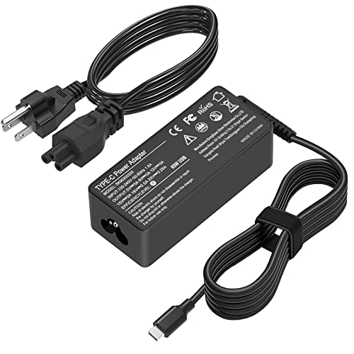 65W 45W Type C Power Adapter Chromebook, USB C Charger Fit for Lenovo Chromebook C330 S330 300e 100e 500e Chromebook 2nd Gen MTK AST N23 Yoga Series Laptop AC Adapter Power