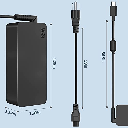 65W 45W Type C Power Adapter Chromebook, USB C Charger Fit for Lenovo Chromebook C330 S330 300e 100e 500e Chromebook 2nd Gen MTK AST N23 Yoga Series Laptop AC Adapter Power