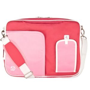 laptop messenger bag for gateway 14.1-inch laptop clt146401, 14.1" elite, slim notebook (pink)