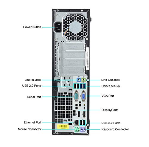 HP ELITEDESK 800 G1 SFF Slim Business Desktop Computer, Intel I54570 3.20 GHz, 8GB RAM, 500GB HDD, DVD, USB 3.0, Windows 10 Pro 64 Bit (Renewed)