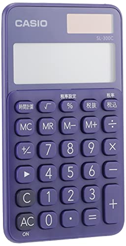 Casio SL-300C-PL-N Colorful Calculator Purple 10 Digits Notebook Type