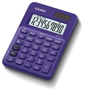 casio mw-c8c-pl-n colorful calculator, 10 digits, mini just type, purple