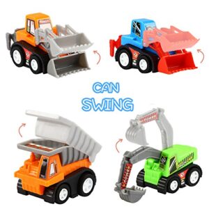 Pull Back Car, 20 Pcs Assorted Mini Truck Toy and Race Car Toy Kit Set, Play Construction Vehicle Playset for Boy Kid Child Party Favors Birthday Game Supplies Pinata Stuffers Easter Egg Hunt Fillers