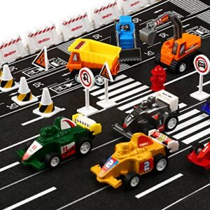 Pull Back Car, 20 Pcs Assorted Mini Truck Toy and Race Car Toy Kit Set, Play Construction Vehicle Playset for Boy Kid Child Party Favors Birthday Game Supplies Pinata Stuffers Easter Egg Hunt Fillers