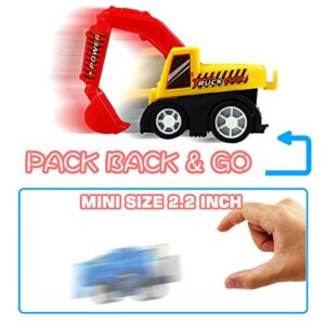 Pull Back Car, 20 Pcs Assorted Mini Truck Toy and Race Car Toy Kit Set, Play Construction Vehicle Playset for Boy Kid Child Party Favors Birthday Game Supplies Pinata Stuffers Easter Egg Hunt Fillers