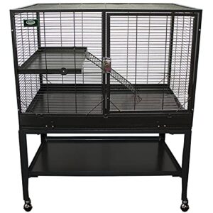 durable all-metal mansion cage for chinchillas, rats, ferrets, degus (2-level)