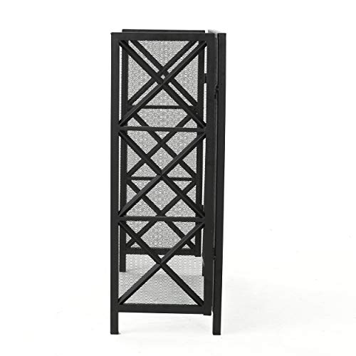 Christopher Knight Home Margaret 3 Panelled Iron Fireplace Screen, Black