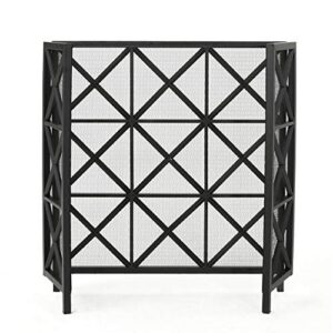 Christopher Knight Home Margaret 3 Panelled Iron Fireplace Screen, Black