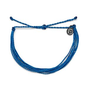 pura vida original royal blue bracelet - 100% waterproof, adjustable band - plated brand charm