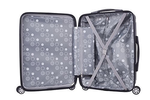 Rockland Berlin Hardside Expandable Spinner Wheel Luggage, Black, 3-Piece Set (20/24/28)