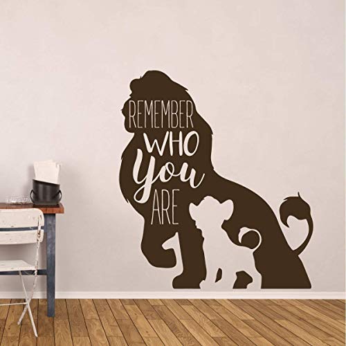 Wall Decals for Kids Room | Remember Who You Are Lion King Wall Quote | Gift for Son, Daughter, Grandchild | Vinyl Decoration for Baby Nursery, Bedroom, Classroom, Playroom | Small and Large Sizes