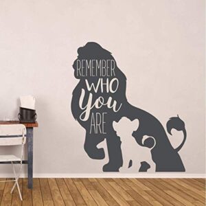 Wall Decals for Kids Room | Remember Who You Are Lion King Wall Quote | Gift for Son, Daughter, Grandchild | Vinyl Decoration for Baby Nursery, Bedroom, Classroom, Playroom | Small and Large Sizes