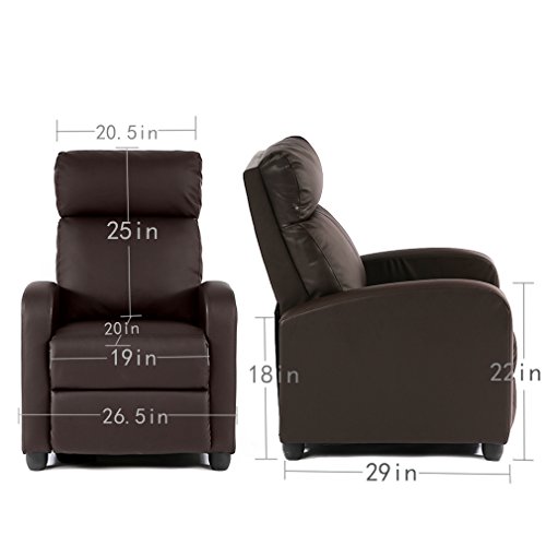 FDW Recliner Chair Reclining Sofa Leather Chair Home Theater Seating Lounge with Padded Seat Backrest