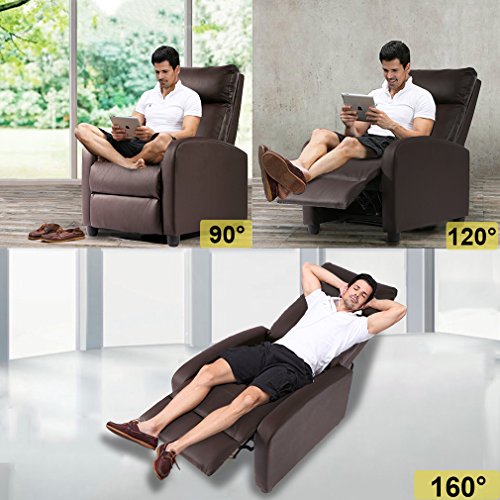 FDW Recliner Chair Reclining Sofa Leather Chair Home Theater Seating Lounge with Padded Seat Backrest