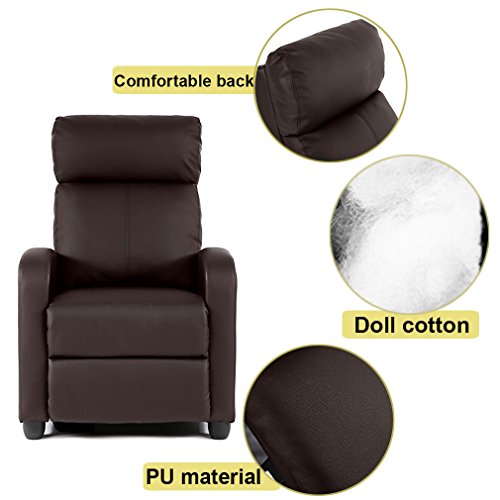 FDW Recliner Chair Reclining Sofa Leather Chair Home Theater Seating Lounge with Padded Seat Backrest