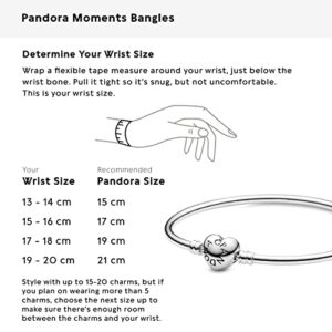 PANDORA Jewelry Bangle Sterling Silver Bracelet, 7.5", No Box