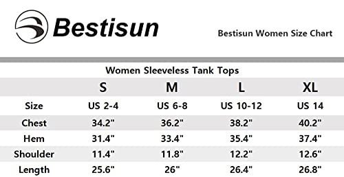 Bestisun Women's Yoga Workout Tank - Tie Back Athletic Gym Top, Activewear Muscle Shirt - White, Small