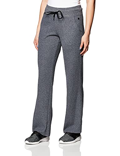 Calvin Klein Women's Premium Performance Thermal Wide Leg Pant, Black Heather, Medium