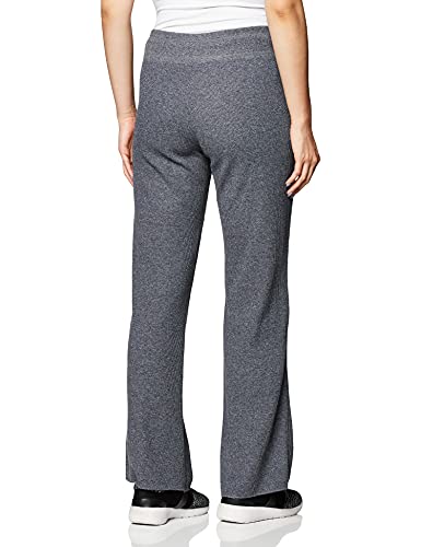 Calvin Klein Women's Premium Performance Thermal Wide Leg Pant, Black Heather, Medium