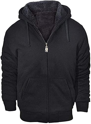 GEEK LIGHTING Hoodies for Men Heavyweight Fleece Sweatshirt - Full Zip Up Thick Sherpa Lined