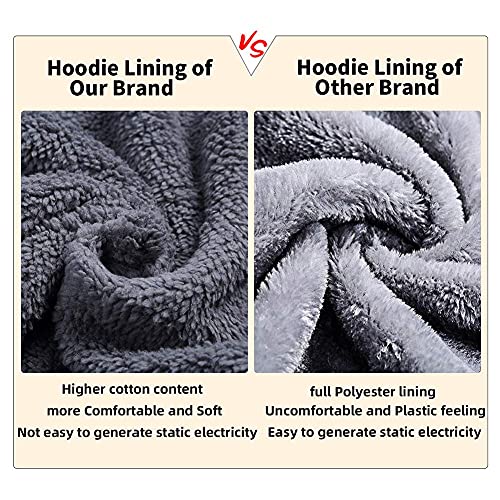 GEEK LIGHTING Hoodies for Men Heavyweight Fleece Sweatshirt - Full Zip Up Thick Sherpa Lined