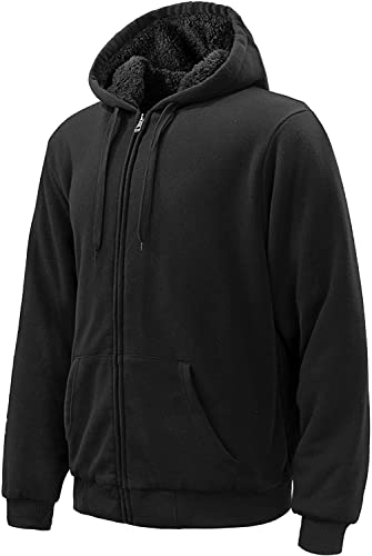 GEEK LIGHTING Hoodies for Men Heavyweight Fleece Sweatshirt - Full Zip Up Thick Sherpa Lined