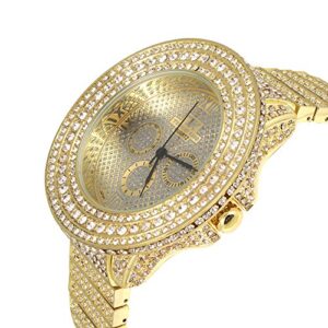 Techno King Men's Heart of Stone Series Golden World Watch (6212GM Gold)