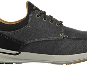 Skechers Men's Relaxed Fit-Elent-Mosen Boat Shoe, Black, 9.5 M US