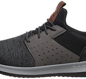 Skechers Men's Classic Fit-Delson-Camden Sneaker, Black/Grey,11 Wide US