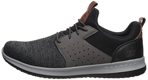 Skechers Men's Classic Fit-Delson-Camden Sneaker, Black/Grey,11 Wide US