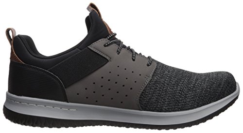 Skechers Men's Classic Fit-Delson-Camden Sneaker, Black/Grey,11 Wide US