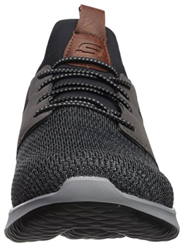 Skechers Men's Classic Fit-Delson-Camden Sneaker, Black/Grey,11 Wide US