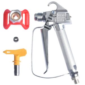 JWGJW 120028 Airless Paint Spray Gun,High Pressure 3600 PSI /517 Tip Swivel Joint with 10 Inch Extension Pole