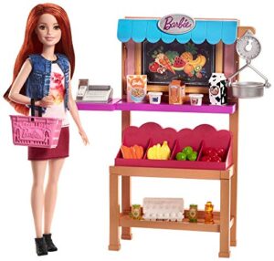 barbie grocery store playset with conveyor belt