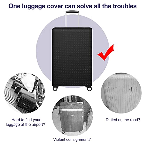 7-mi Travel Luggage Cover Protector, Washable Suitcase Protector Anti-scratch Spandex Baggage Covers Fits 23-25 Inch Luggage