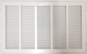 26" x 22" steel return air filter grille for 1" filter - easy plastic tabs for removable face/door - hvac duct cover - flat stamped face -white [outer dimensions: 27.75w x 23.75h]