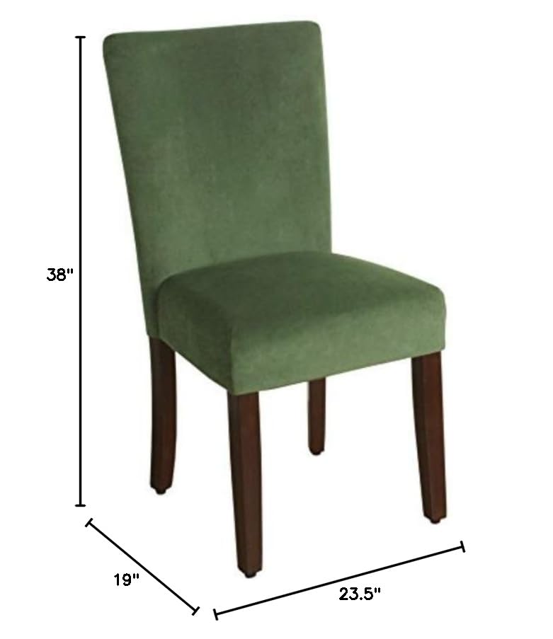 HomePop Parsons Classic Upholstered Accent Dining Chair, Set of 2, Dark Green Velvet