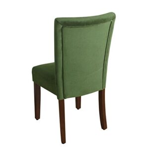 HomePop Parsons Classic Upholstered Accent Dining Chair, Set of 2, Dark Green Velvet