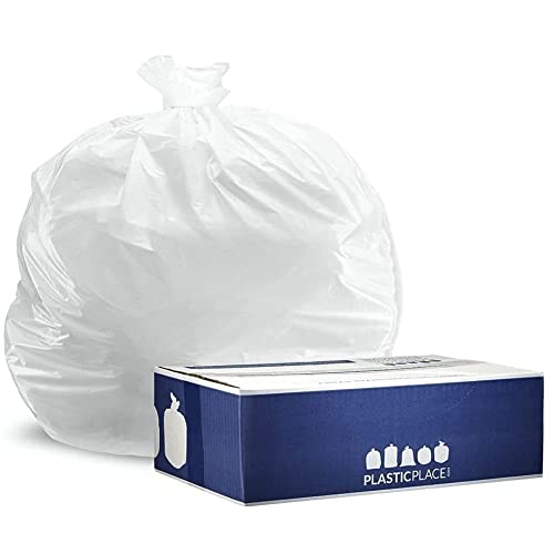 Plasticplace 4 Gallon Trash Bags │ 0.5 Mil │ White Garbage Can Liners │ 17" x 18" (250 Count)