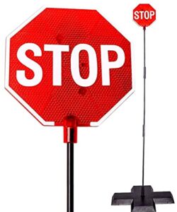 led stop sign parking assistant for garage with flashing signal